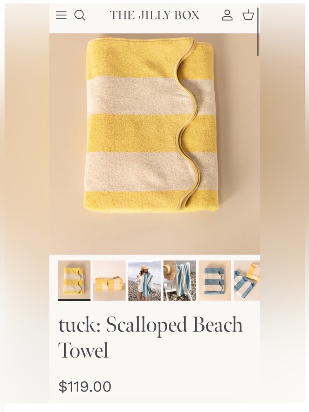 TUCK | scalloped beach towel Jilly Box Summer 2026